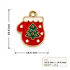Componentes para aretes, pulseras, colgantes y accesorios DIY de aleación con diseño de goteo de aceite de Santa Claus, renos, árbol y copo de nieve, estilo caricatura transfronteriza