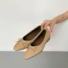 Zapatos planos retro de punta fina y poco profundos con lazo, suela suave y cómoda, zapatos Mary Jane pequeños de cuero para mujer, nuevos zapatos de abuela