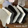Calcetines Blancos para Mujer, de Longitud Media hasta la Pantorrilla, Estilo Primavera y Otoño, Algodón Puro, Calcetines Largos de Punto Fino a Rayas, Calcetines Holgados para Mujer, Adecuados para Zapatos Birkenstock, Temporada de Primavera