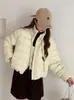 Inverno Novo Casual Solto Cor Lisa Redutora de Idade Jaqueta Feminina Gola Alta 90 Penugem de Pato Branca Jaqueta Acolchoada com Costela Feminina Quente Tendência