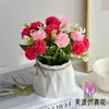 Flores Artificiais em Estilo Pastoral, Bola de Rosas Pequena Crisântemo Bonsai, Fornecimento Direto do Fabricante, Flores Artificiais para Decoração de Casa, Plantas Artificiais em Vasos