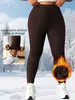 Amazon Cross-Border Outono e Inverno Leggings de Veludo Feminino Europeu e Americano Cintura Alta Levanta Bumbum Esportivos Yoga Leggings Tamanho Plus