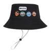 Sombrero de Pescador Fino de Verano para Niños, Sombrero para Bebé con Protección Solar y Correa Ajustable, Sombrero de Cubo Casual de Dibujos Animados, Sombrero para el Sol Transpirable
