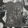 Camiseta Feminina Manga Curta Slim Fit Estampa Geométrica Cruzada Estilo Americano Tendência Transfronteiriça