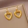 Pendientes de Corazón Galvanizados para Mujer, Pendientes de Lujo Ligero Estilo Ins de Gama Alta, Elegantes de Nicho, de Moda, Nuevo Estilo Caliente Chinoiserie