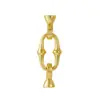 Broche de Botón Geométrico de Oro Cobre 18K Conector de Extremo de Cadena Broche de Perla Broche de Acabado para Joyería DIY