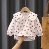 Camisa de manga larga para niña de 0-1-2-3-4 años, ropa de bebé de primavera, ropa de bebé femenina, top básico de primavera y verano para niños, algodón 5