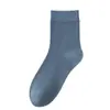 Calcetines para Hombre, Calcetines de Malla de Fibra de Bambú para Hombre de Media Pantorrilla, Calcetines Deportivos Transpirables, Anti-Olor, Absorbentes de Sudor, Calcetines Negros de Vestir
