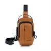 Nueva Bolsa de Pecho para Hombre con Textura de PU y Candado de Contraseña Antirrobo, Bolso de Hombro Multicapa para Viajes de Negocios, Bolso Cruzado para Uso Transfronterizo