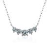 925 Sterling Silver Smile Seven Princess Colar Jóias de Alta Qualidade All-match Moissanite Pingente Ins Simples Clavícula Cadeia Feminina