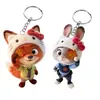 2025 Más Vendido Llavero Colgante de Acrílico de la Popular Película Zootopia con Dibujos de la Pareja Judy y Nick