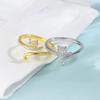 Anillo de Gatito Incrustado con Zirconias, Abertura Ajustable, Suave y Lindo, Anillo de Cola de Gato Creativo Personalizado