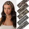 Faixa de Cabelo Retro Estampa de Leopardo Europeia e Americana Transfronteiriça Moda Street Headwear de Garota Popular Faixa Elástica Absorvente de Suor Esportiva para Mulheres em Estoque