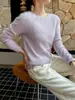 Nuevo suéter de lana pura cepillada de punto suelto, sin costuras, cuello redondo, para mujer, otoño e invierno 2026