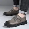 Sapatos masculinos de inverno quentes de couro confortáveis slip-on sapatos de couro modernos impermeáveis antiderrapantes sola macia superfície macia