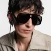 Gafas de sol de sapo con montura grande para mujer, moda Ins, retro, personalizadas, de venta caliente transfronteriza, gafas de sol de moda para proteger los ojos