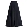 Pantalones Sueltos de Pierna Ancha para Mujer Verano 2025 Nuevos de Cintura Alta Drapados de Nueve Puntos para Adelgazar mm Pantalones con Silueta A Plisados Culottes