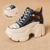Zapatillas Dad de Moda para Mujer con Tacones Súper Altos, Verano con Pedrería Transpirables Huecos Plataforma Suela Gruesa Zapatos Deportivos 2026 Versátiles Casuales