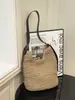 Bolso Tejido de Moda Yuezi para Mujer 2026 Nuevo Estilo Vacaciones en la Costa Bolso de Hombro Cruzado Gran Capacidad Bolso Tote Simple