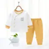 Conjunto de Roupa Térmica de Outono 2021 para Bebês Meninos e Meninas, Conjunto de Algodão Penteado com Gola Alta, Forrado com Fleece e Espessado para Aquecimento