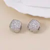 Hebilla de Oreja Cuadrada Tridimensional con Textura Mate Irregular de Lujo Ligero Transfronteriza Estilo Retro Versátil de Nicho para Mujer