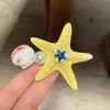 Presilha de Cabelo Estilo Férias Estrela do Mar Concha Dopamina, Presilha Super Fada para Franja de Menina, Presilha Lateral para Meninas, Grampo para Foto na Praia