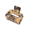 Placa de Ácido Acético Coreana Clip Sencillo Estampado Leopardo Pequeño y Mediano Cuadrado Pinza para el Pelo Pinza Tiburón Bobina de Baño Pinza para Flequillo
