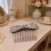 Pente de cabelo meio preso de luxo, decoração de luxo de alta qualidade, pente de strass brilhante estilo coreano, pente de cabelo laço d'água, grampo de cabelo requintado