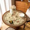 Nuevo Mantel Redondo para Mesa de Comedor Estilo Chino, Impermeable al Aceite, Impermeable, Mantel de Cuero Lavable, Lujo Ligero, Sensación de Alta Gama, Mantel Protector de Superficie de Mesa