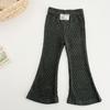 Leggings de Cor Sólida Estilo Coreano Primavera Novo Calças Flare para Meninas Etiquetagem Estilo Ocidental Calças Pit Versátil Roupa Exterior Look Slim