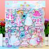 Pegatinas de burbujas con escena de disfraces tridimensionales en 3D, pegatinas pequeñas divertidas para bebés, juguetes para niños, princesas lindas para niñas