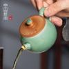 Fábrica Kongshan Xinyu directa Longquan celadón saltando cuchillo gris esmalte hecho a mano tetera kung fu juego de té tetera de cerámica