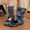 Los nuevos zapatos de Mary Jane estilo francés con moño son impresionantes, elegantes y cómodos, con un estilo gótico oscuro y diseño desmontable para principios de otoño.