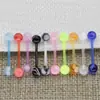 E-commerce Transfronteiriço Anéis de Língua Coloridos de Acrílico Haste Macia Personalizado Minimalista Body Piercing Joias para Língua