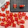 Mini Espetos de Frutas Vermelhas Gato Série Acessórios Acessórios para Nail Art Resina DIY Brincos Grampo de Cabelo Materiais