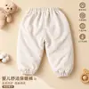 Pantalones cálidos para bebé otoño e invierno engrosados 120g con pies cubiertos pantalones de pies atados ropa exterior para bebé pantalones largos de algodón para niñas clase A sin costuras