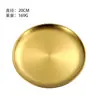 Prato de churrasco de aço inoxidável estilo coreano camada única disco dourado espesso prato de sobremesa prato de buffet prato ocidental prato de churrasco