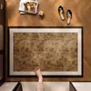 Novo Tapete de Chão para Banheiro Estilo Chinês Tapete Antiderrapante Absorção de Água Secagem Rápida Tapete de Chão para Vaso Sanitário Tapete de Chão de Lama Diatomácea Tapete de Chão para Entrada Tapete Base