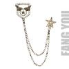 Corrente de Colar Broche de Desenho Animado Coroa Âncora Dourado Prateado Pingente Acessórios para Bolsa Alfinete de Casal Original e Requintado