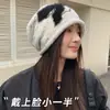 Gorro de Lana Tejido con Lazo Lindo Estilo Coreano Otoño e Invierno para Mujer Cálido Versátil Slouchy que Afina el Rostro Gorro