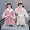 Bata de Noche para Niñas Invierno Niñas Otoño e Invierno Bata de Coral para Niñas Pijamas de Franela para Bebés Ropa de Casa de Princesa