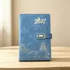 Novo caderno estilo chinês, planejador moderno com tema do Museu do Palácio, espessado, logotipo personalizável, conjunto de presente de bloco de notas com fecho magnético