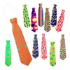 Gravata com Estampa Fluorescente, Adereços para Fantasia de Festa de Fim de Ano, Material Plástico PVC Ecológico, Direto do Fabricante