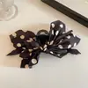 Nuevo Clip de Pinza con Lazo Grande de Puntos Blancos y Negros para Mujeres Parte Trasera de la Cabeza Nuevo 2025 Clip de Tiburón de Alta Gama Accesorios para el Cabello