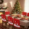 Cubierta de Silla de Sombrero de Navidad de Tela No Tejida Impresa Nueva Transfronteriza Cubierta de Respaldo de Taburete Silla Sombrero Grande Decoraciones Festivas