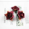 Flores Hechas a Mano Simuladas DIY Rosa Pequeña Rizada Cabeza de Flor Flor de Tela Flor Falsa Flor de Boda Pared de Flores Arreglo de Bola de Flores Flor Decorativa