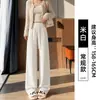 Pantalones de pana de pierna ancha para mujer Otoño 2026 Estilo nuevo Petite Caída Sueltos Casuales Pantalones de chándal de pierna recta Grises