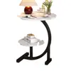 Mesa Auxiliar de Sofá Sala de Estar Hogar Balcón Mesa de Té Estante de Almacenamiento Mesa de Café Pequeña de Lujo Ligero Mesa Móvil Gabinete Lateral Mesa Lateral