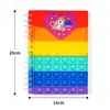 Libro de bobina pop de burbujas de silicona Dinosaurio unicornio amor Silicona Cuaderno Ratón matador de ratón niños lindo