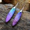 Pendientes colgantes de piedra del emperador con hojas de alta calidad, nuevos y sencillos, transfronterizos, joyería de piedra natural popular europea y americana.